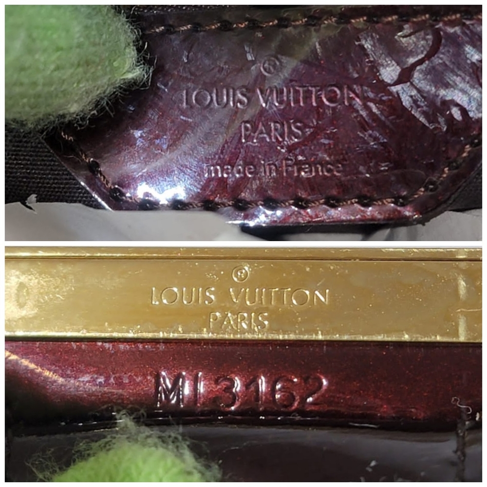 LOUIS VUITTON Monogram Vernis Deesse PM Patent Handbag Wine - Picture 8 of 13